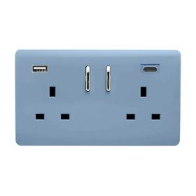 Sky Blue Wiring Accessories Trendi Decorative Screwless